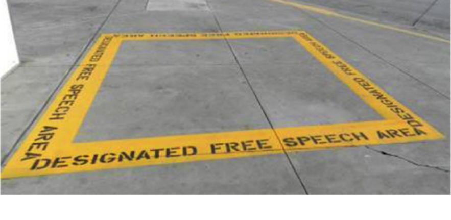 Picture of designated free speech zone